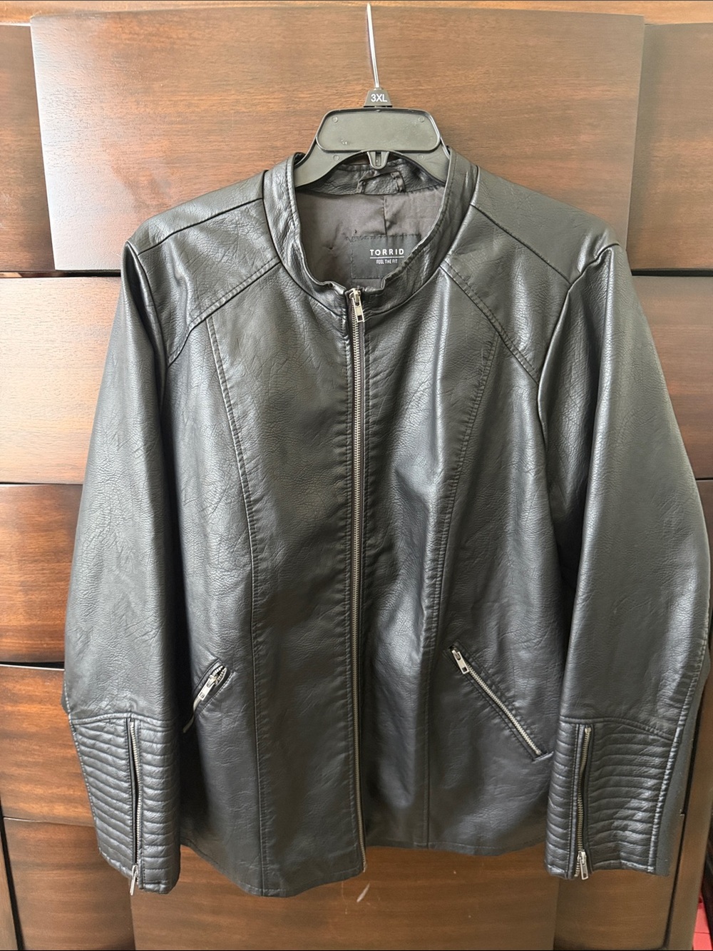 torrid Black Faux Leather Zip-Front Jacket